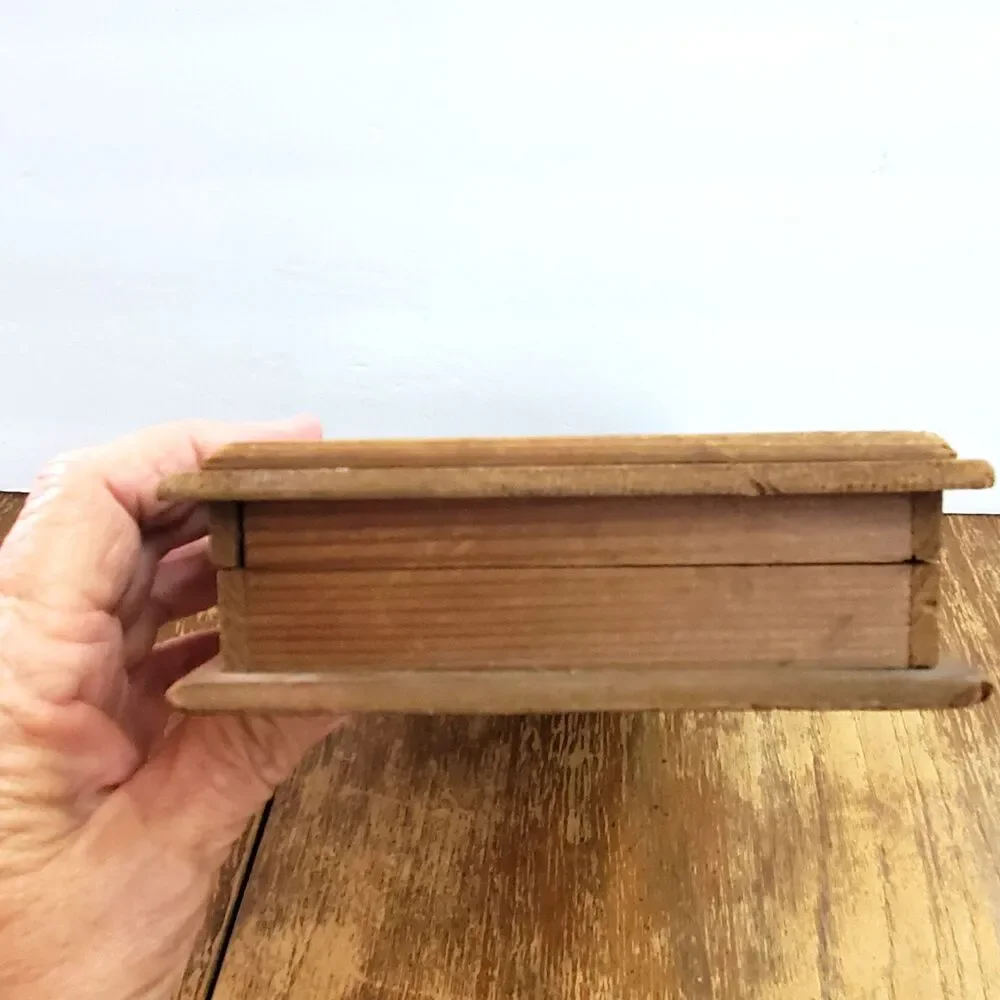 Vintage Johnston's Candies Wooden Chocolate Box Antique Advertising Decor